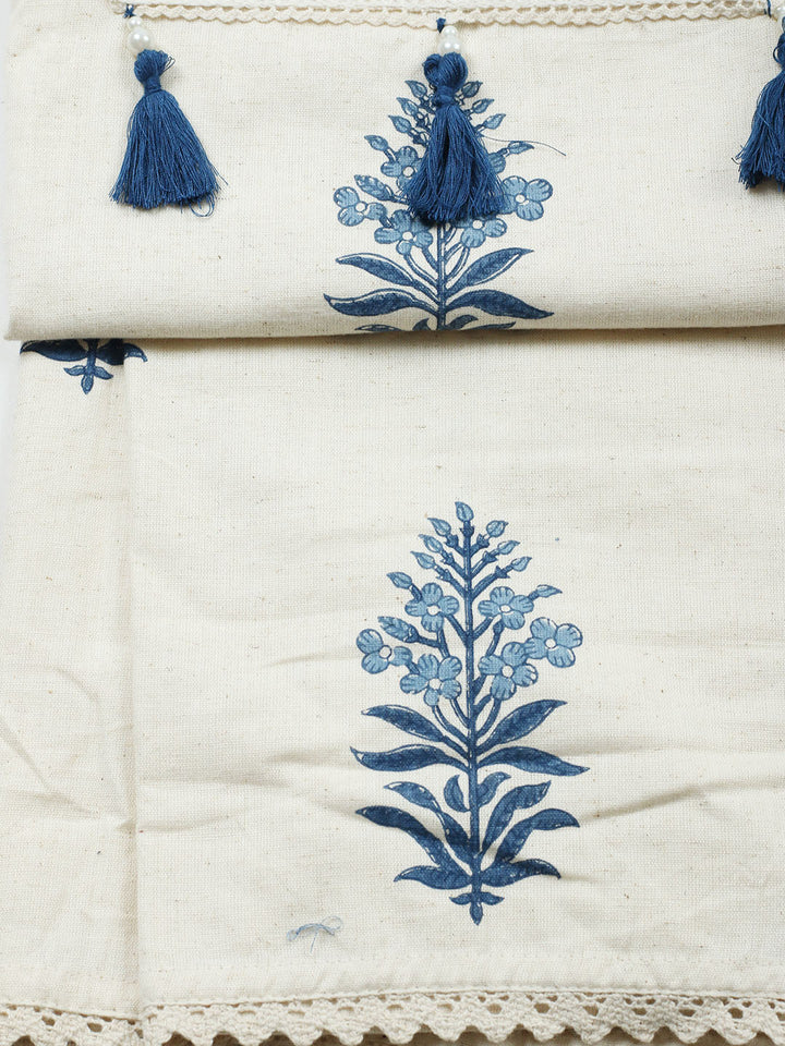 Printed Cotton Blend Unstitched Suit With Pant Dupatta