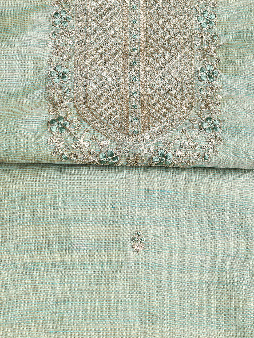 Embroidered Tissue Unstitched Suit With Dupatta