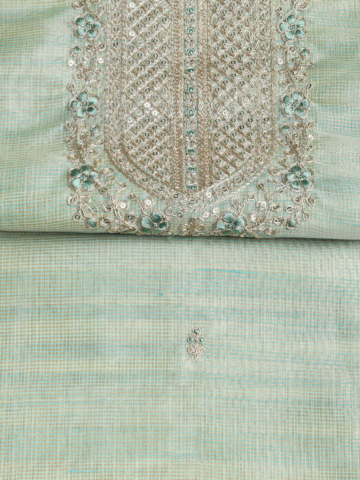 Embroidered Tissue Unstitched Suit With Dupatta