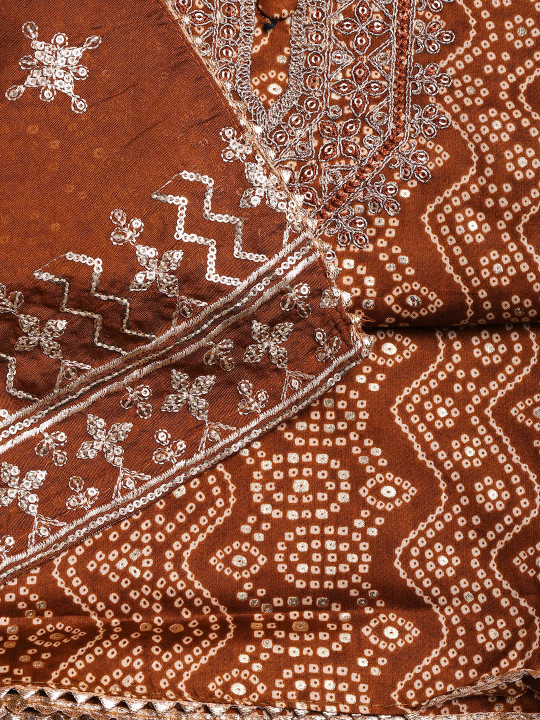 Neck Embroidered Cotton Blend Unstitched Suit With Dupatta
