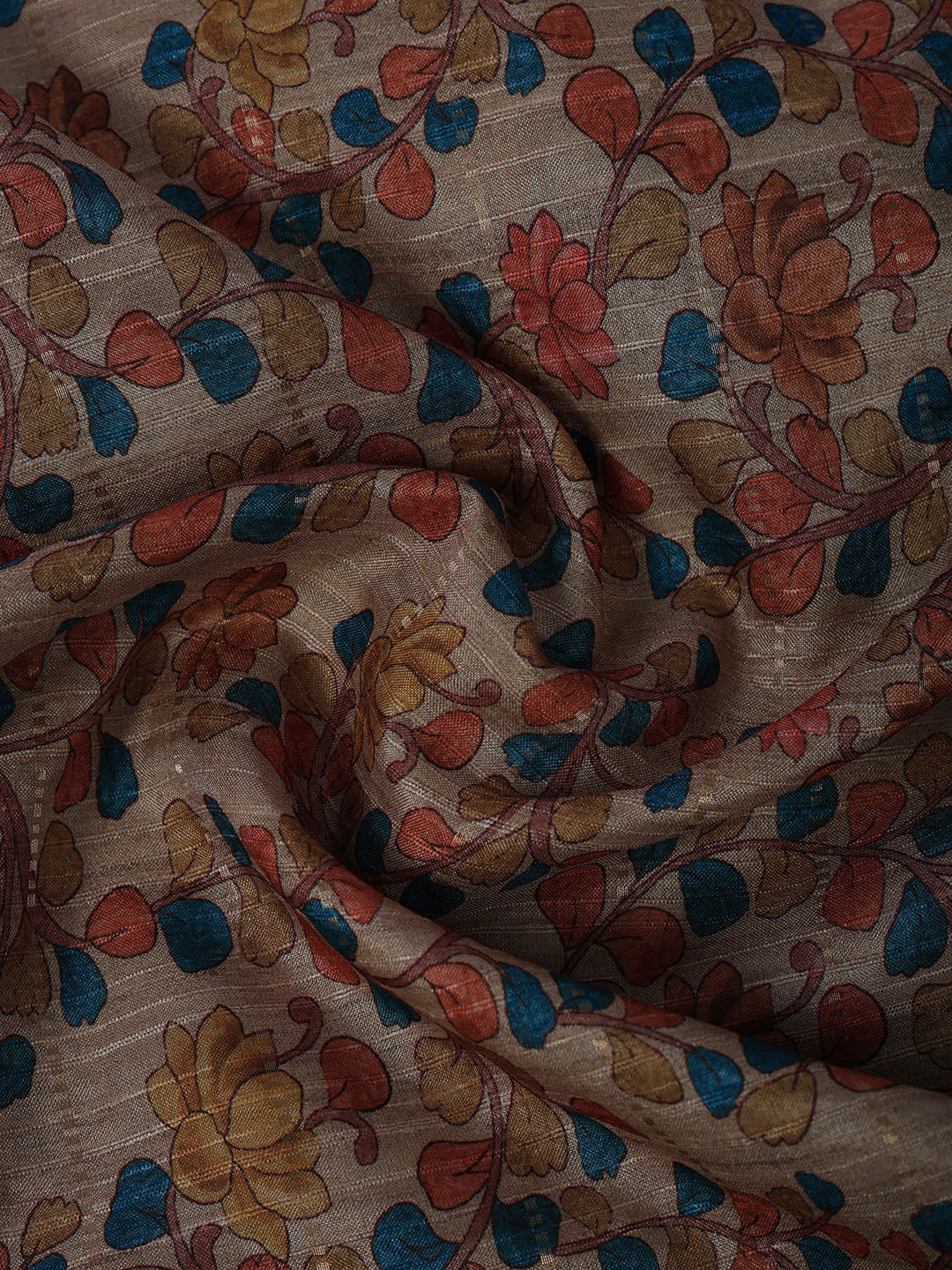 Floral Print Tussar Silk Saree