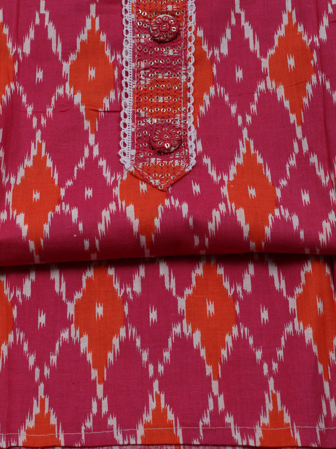 Printed Cotton Blend Unstitched Suit With Dupatta