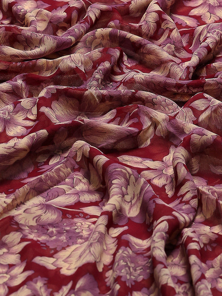 Floral Printed Georgette Saree