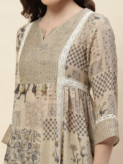 Printed Cotton Kurta With Pants