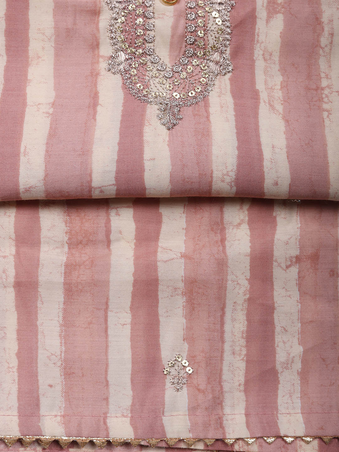 Sequence Work Chanderi Unstitched Suit With Dupatta