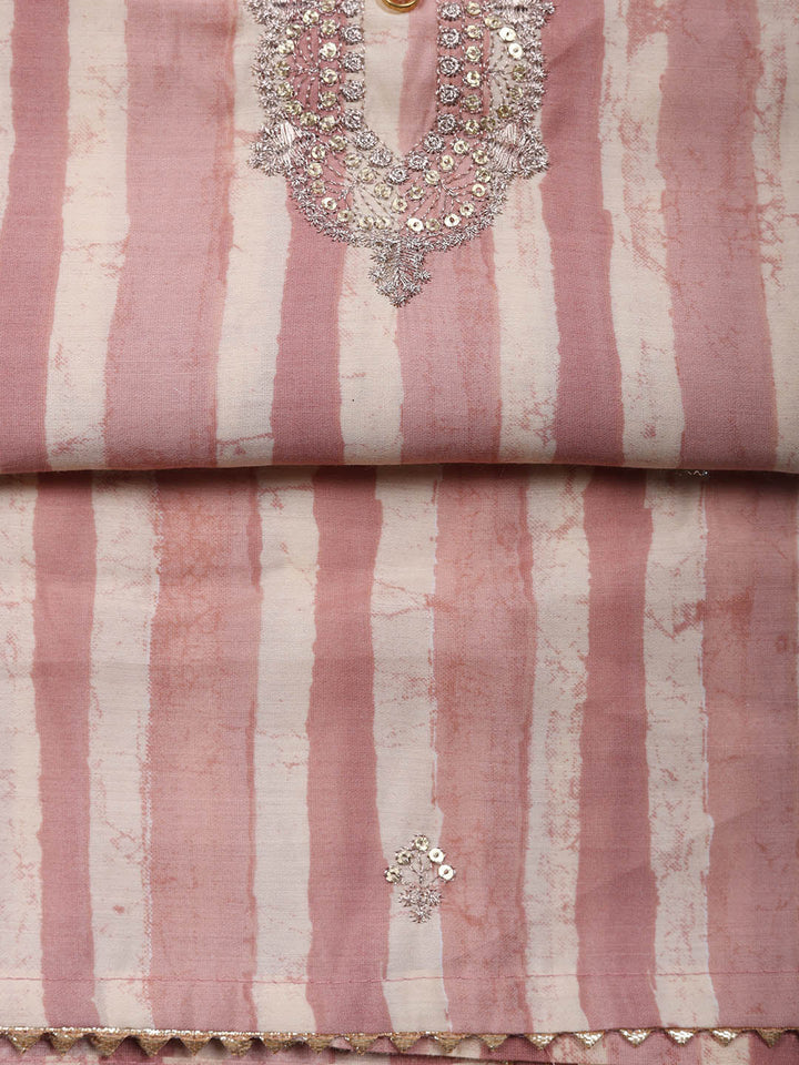 Sequence Work Chanderi Unstitched Suit With Dupatta