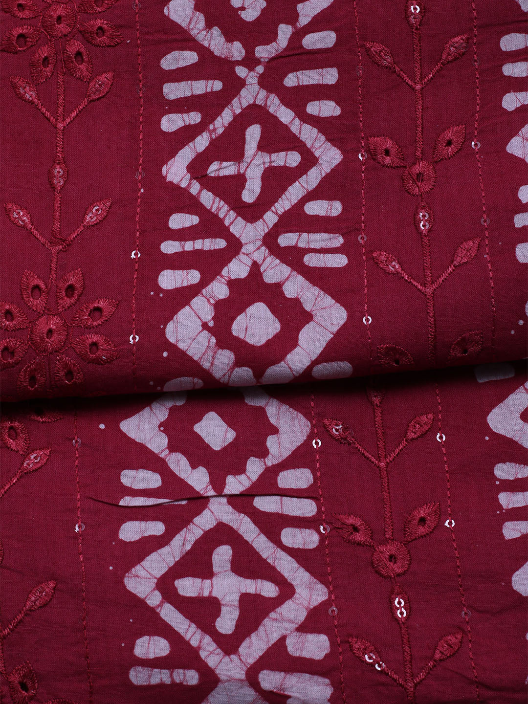 Printed Cotton Blend Unstitched Kurta With Pant &amp; Dupatta