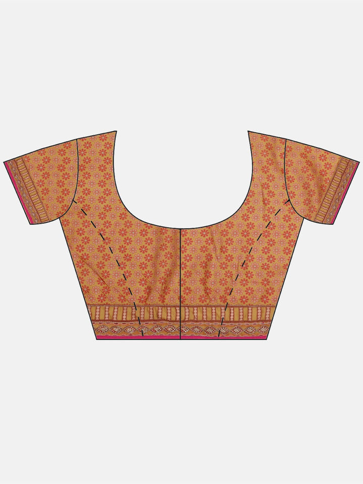 Printed &amp; Embellished Organza Saree