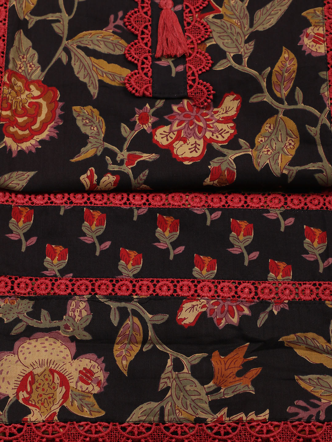 Embroidered Cotton Blend Unstitched Suit With Pant &amp; Dupatta