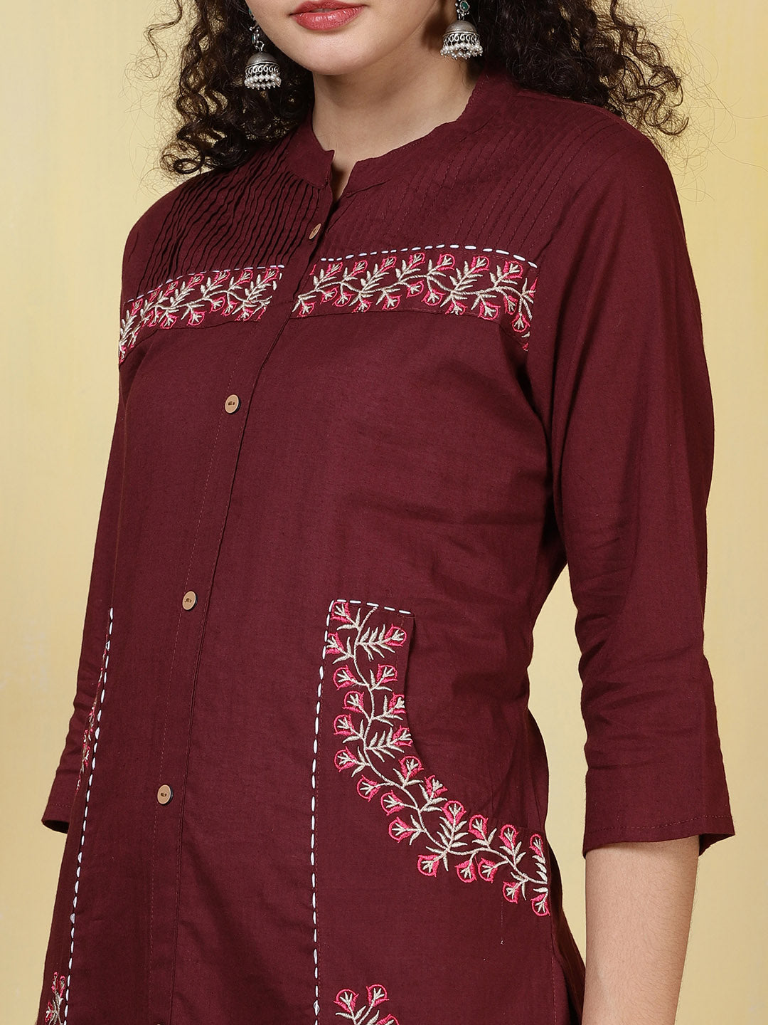 Printed Cotton Blend Kurta With Pants