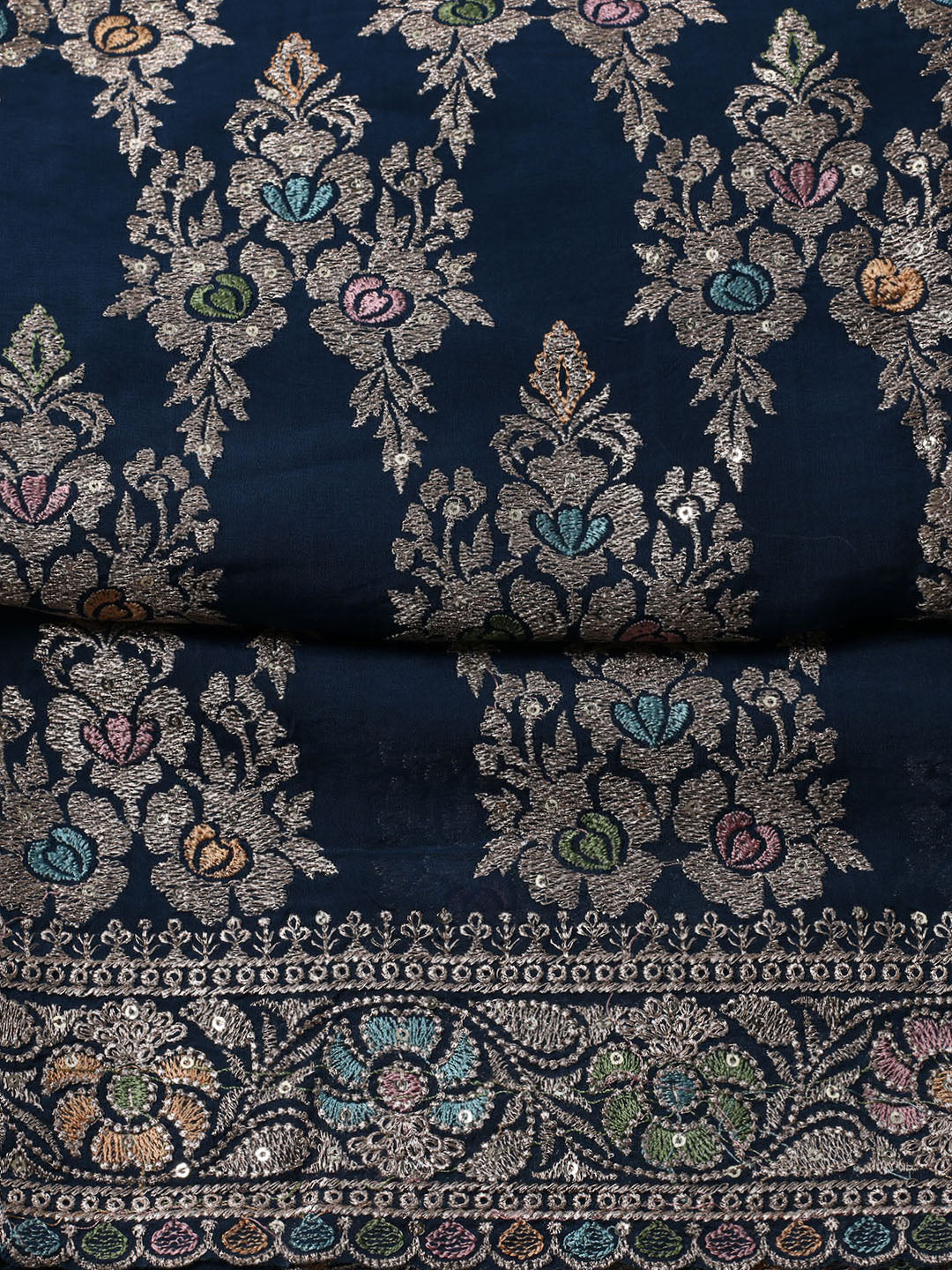 Embroirdred Oraganza Unstitched Suit With Dupatta