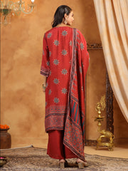 Printed Muslin Kurta With Palazzo & Dupatta