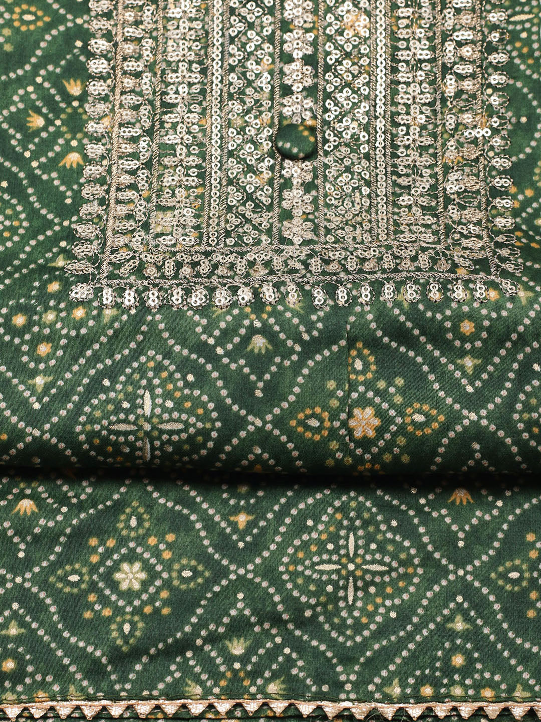 Embroidered Cotton Unstitched Suit With Pant &amp; Dupatta