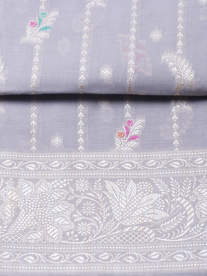 Woven Design Chanderi Unstitched Suit With Pant &amp; Dupatta