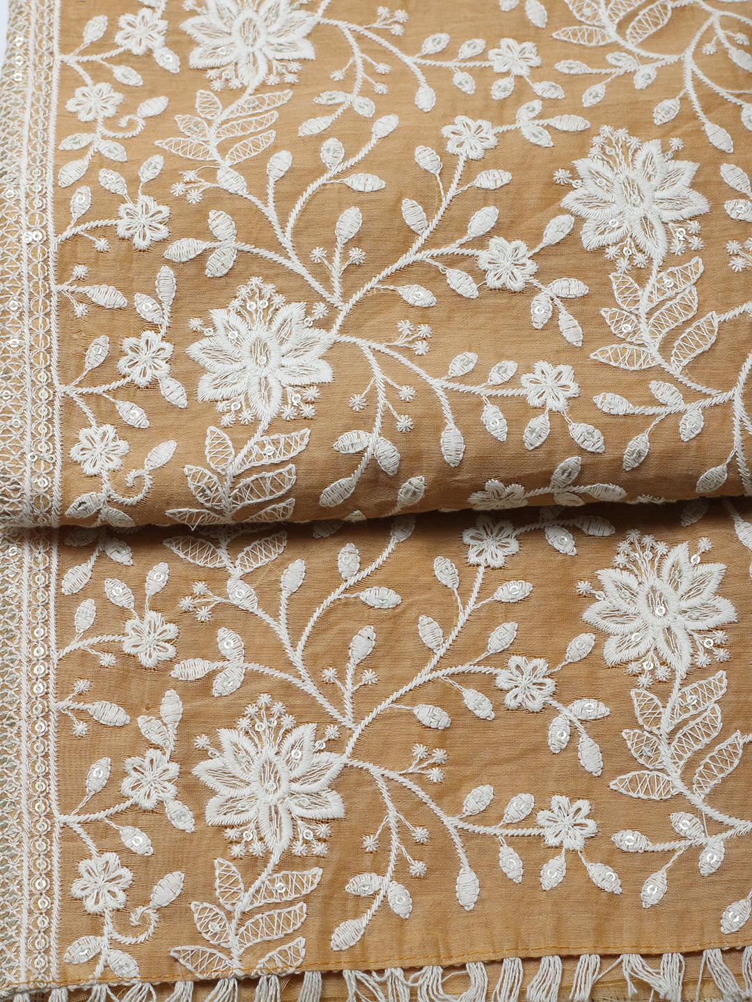 Embroidered Cotton Blend Unstitched Suit With Pant &amp; Dupatta