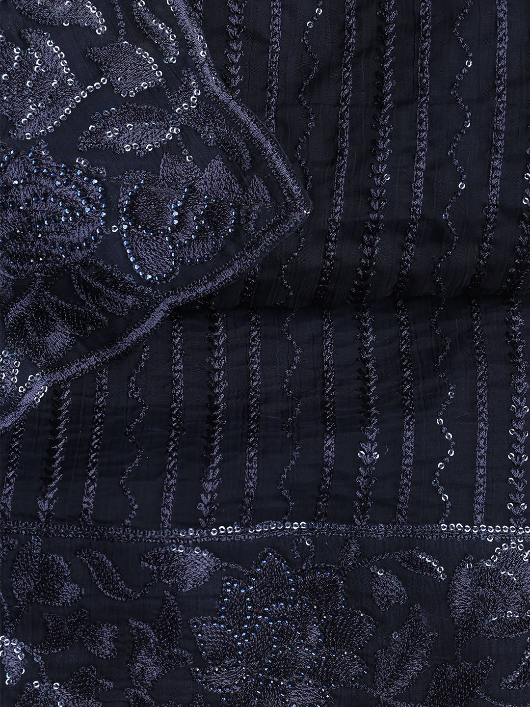 Resham Jaal Chiffon Unstitched Suit With Dupatta