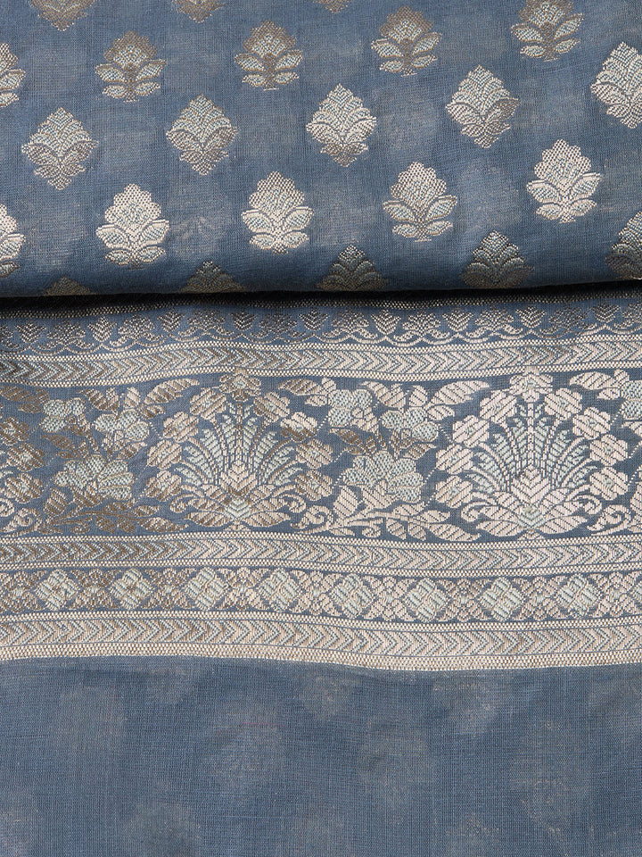 Woven Chanderi Unstitched Suit With Dupatta