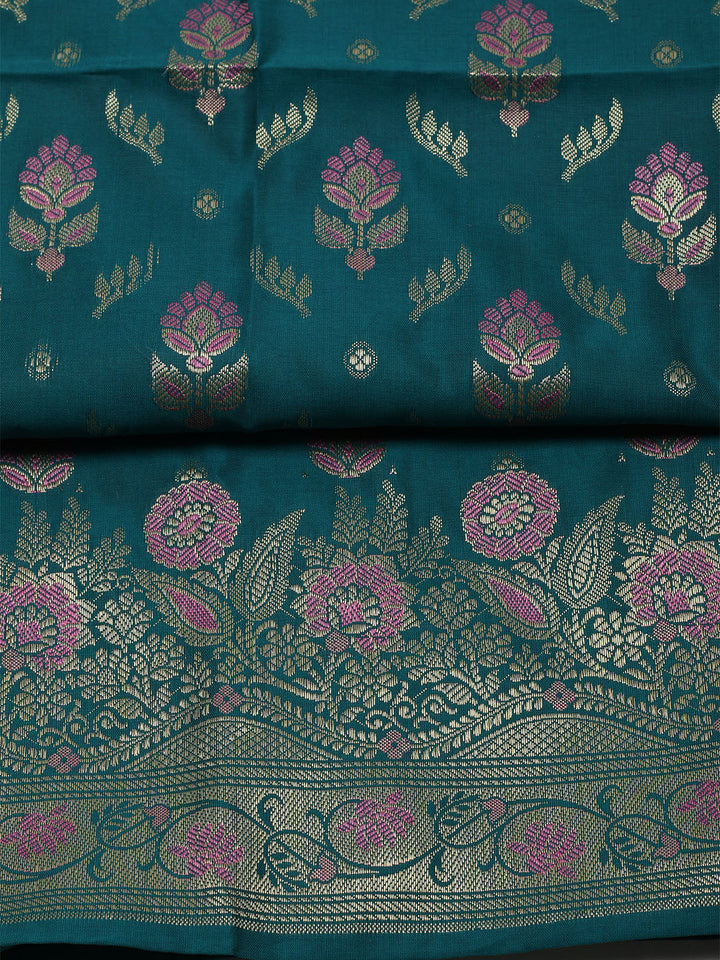 Woven Chanderi Unstitched Suit With Dupatta