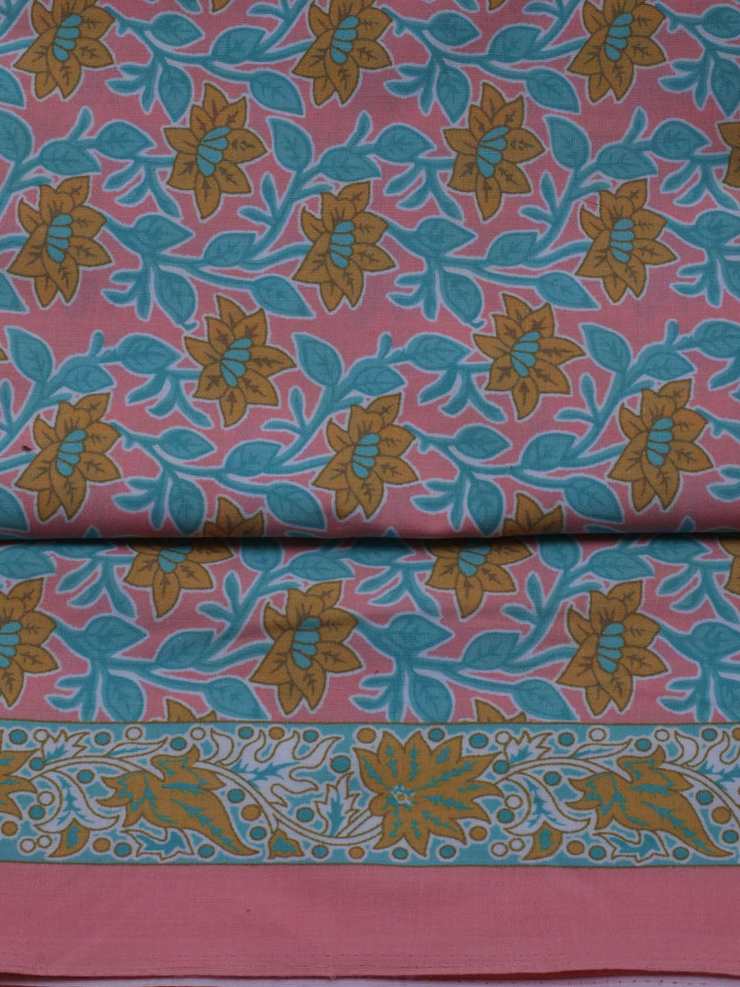 Printed Cotton Blend Unstitched Suit With Dupatta