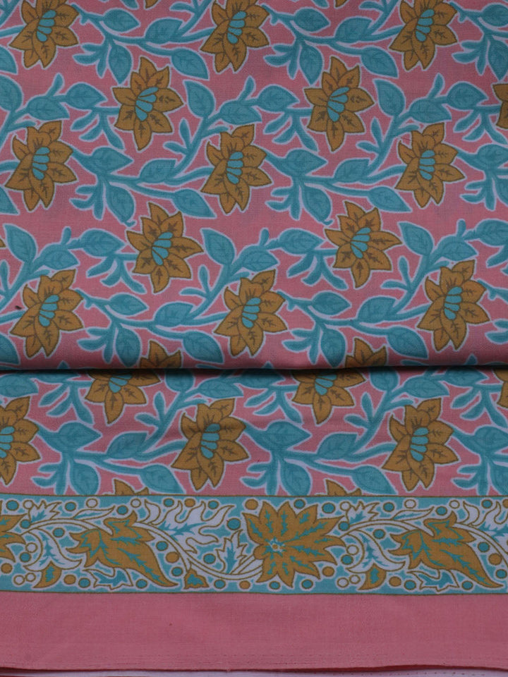 Printed Cotton Blend Unstitched Suit With Dupatta