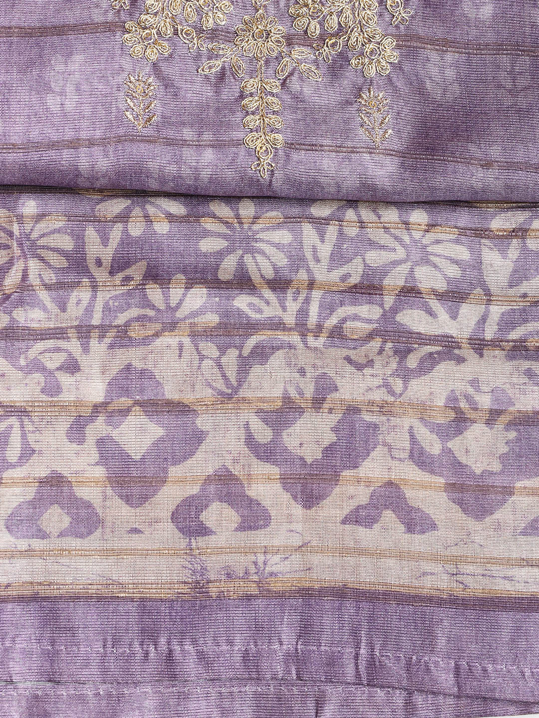 Neck Embroidered Chanderi Unstitched Suit With Dupatta