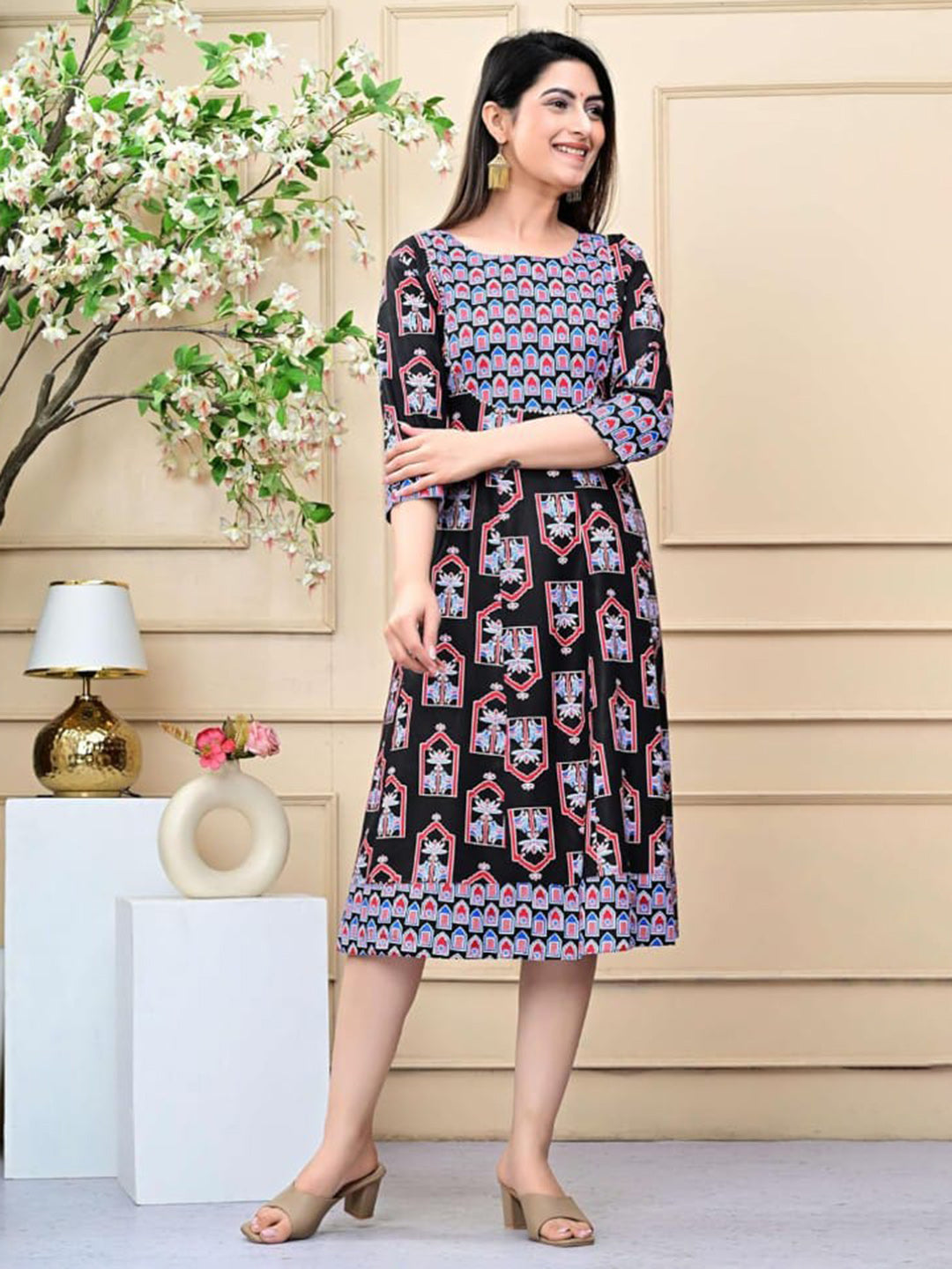 Printed Cotton Blend Kurta