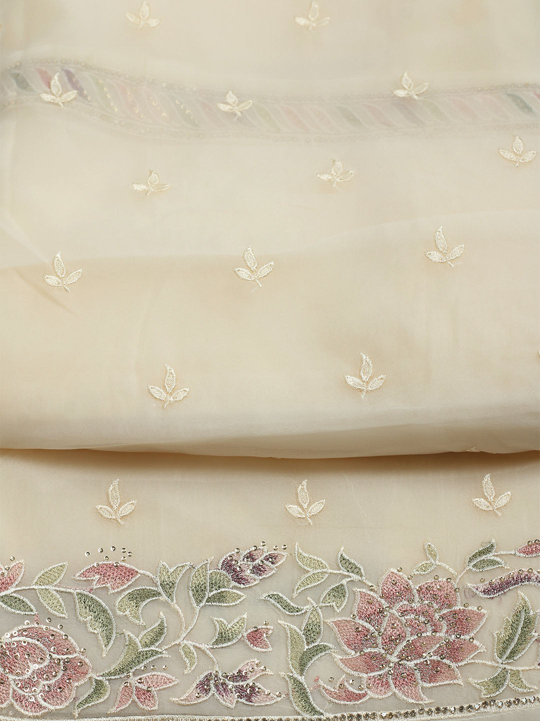 Resham Jaal Organza Unstitched Suit With Dupatta