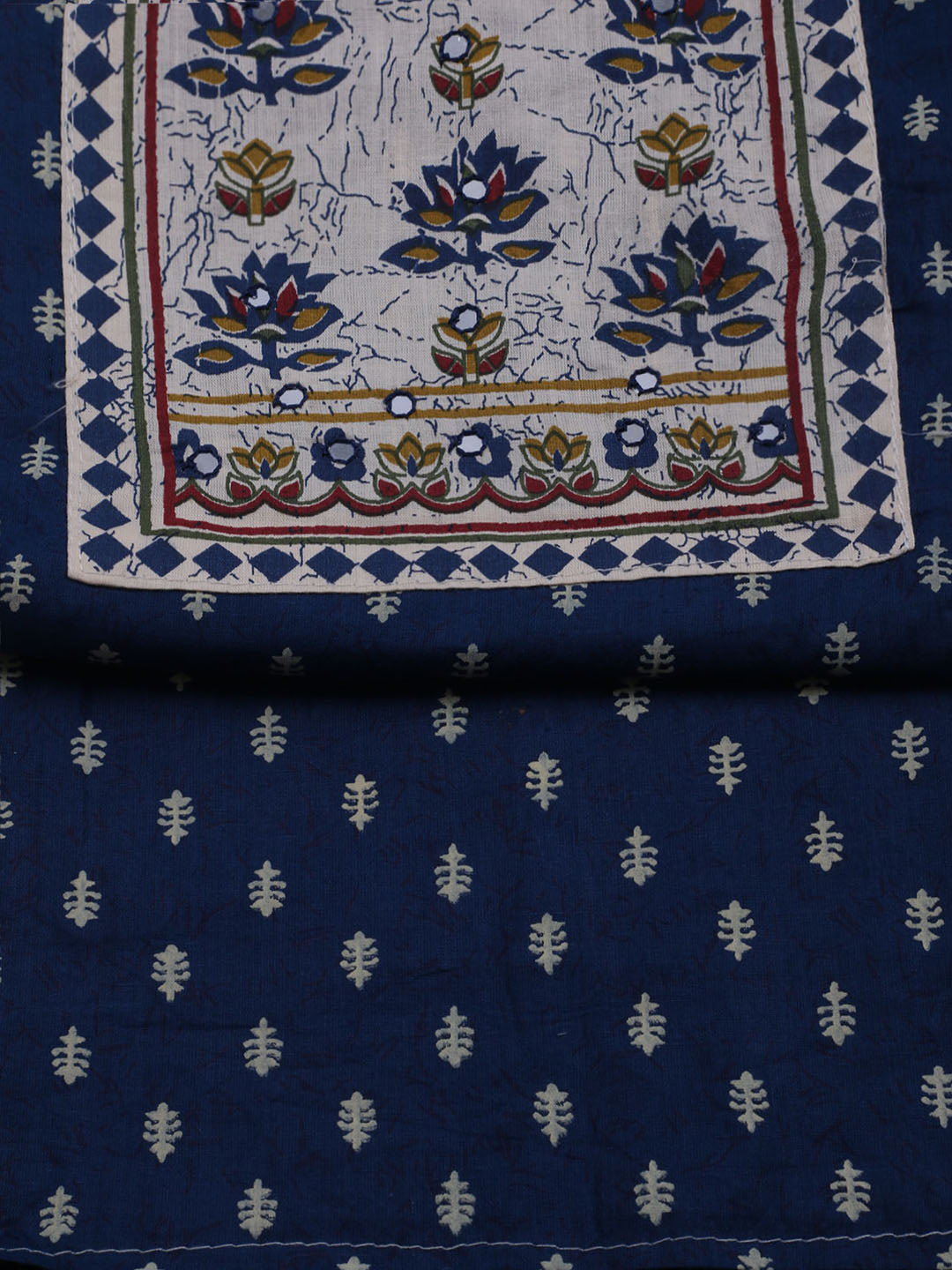 Printed Cotton Blend Unstitched Suit With Dupatta