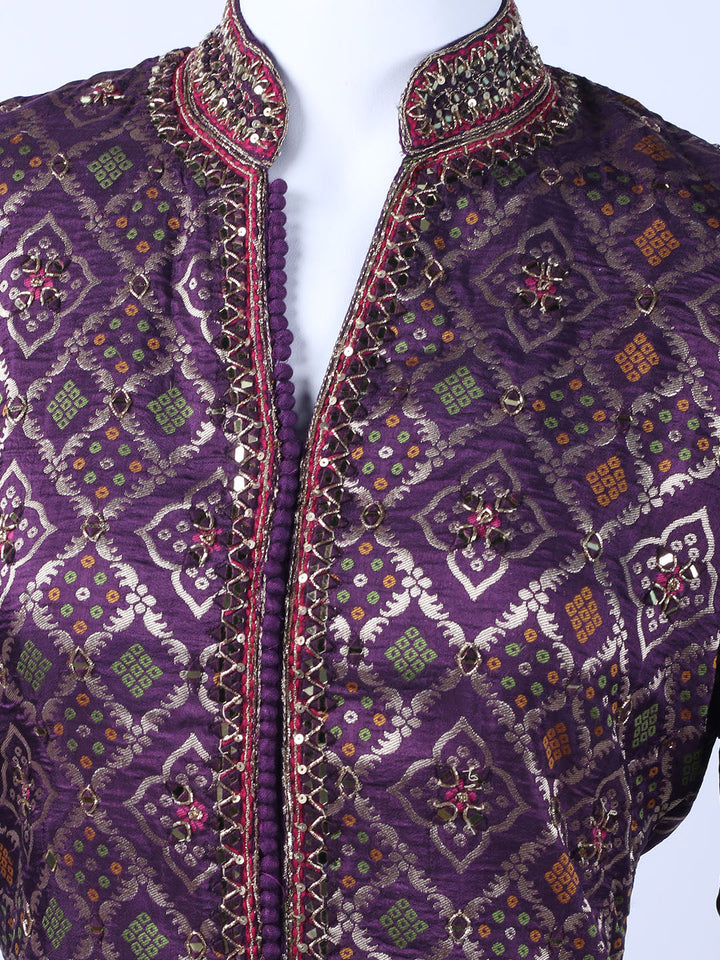 Banarasi Wave With Embroidered Kurta With Palazzo &amp; Dupatta