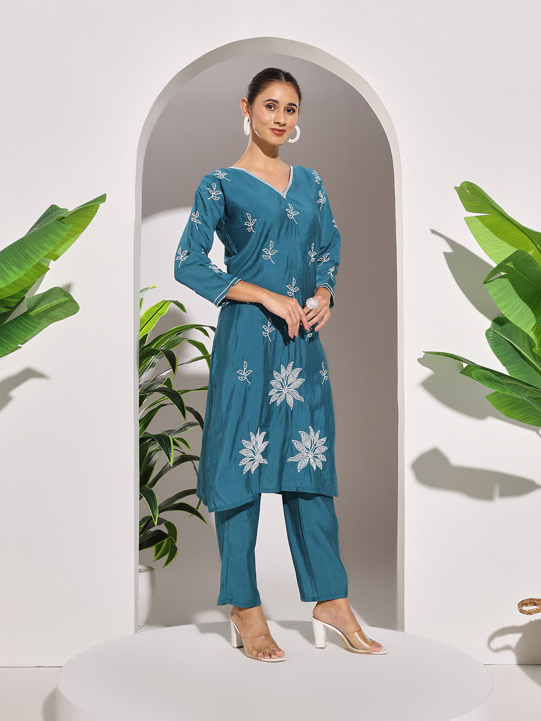 Digital Printed Muslin Kurta With Pants