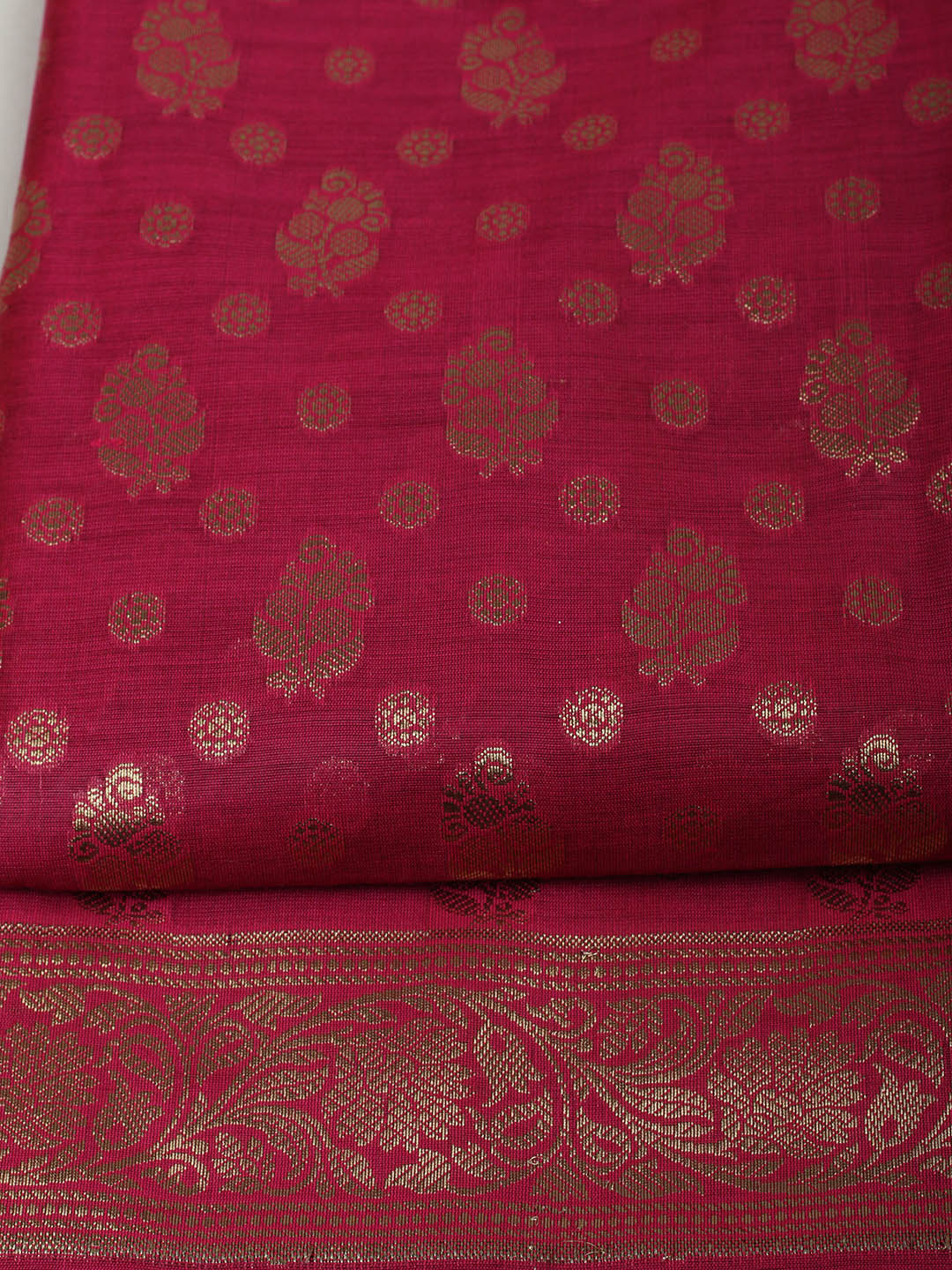 Woven Design Chanderi Unstitched Suit With Pant &amp; Dupatta