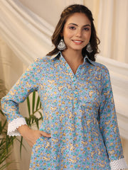 Printed Cotton Blend Kurta