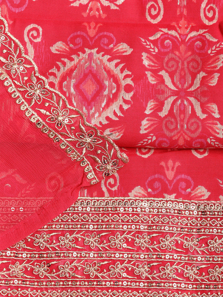 Embroidered Muslin Unstitched Suit With Dupatta