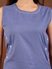 Plain Cotton Blend Shirt With Pant