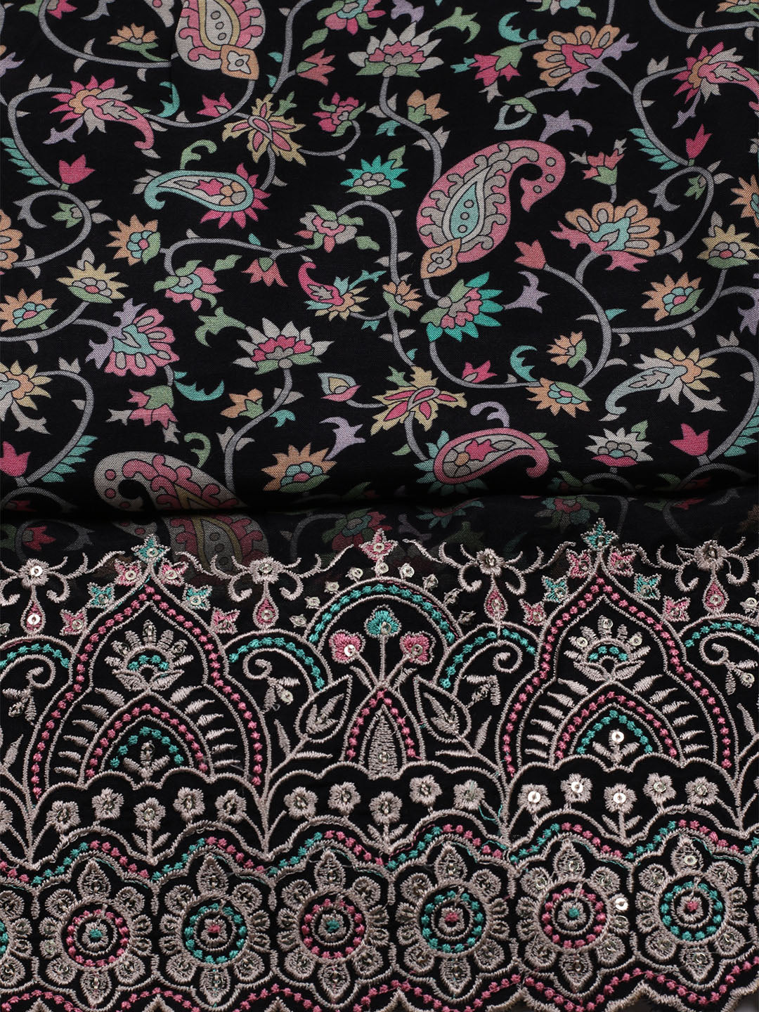 Printed Muslin Unstitched Suit With Dupatta
