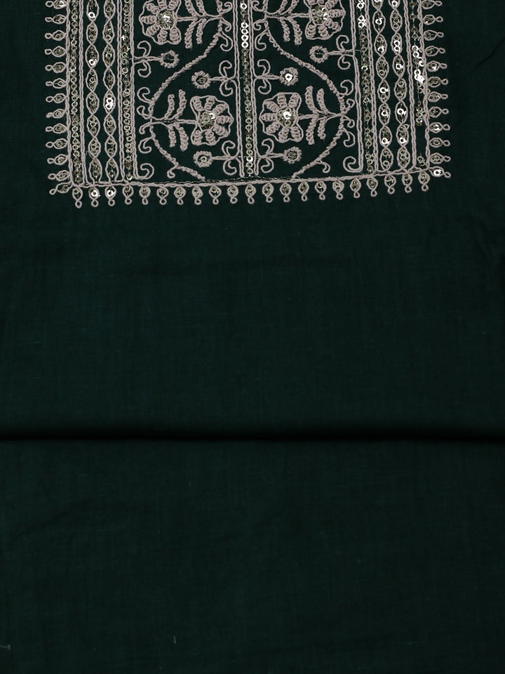 Neck Embroidered Cotton Blend Unstitched Suit With Dupatta