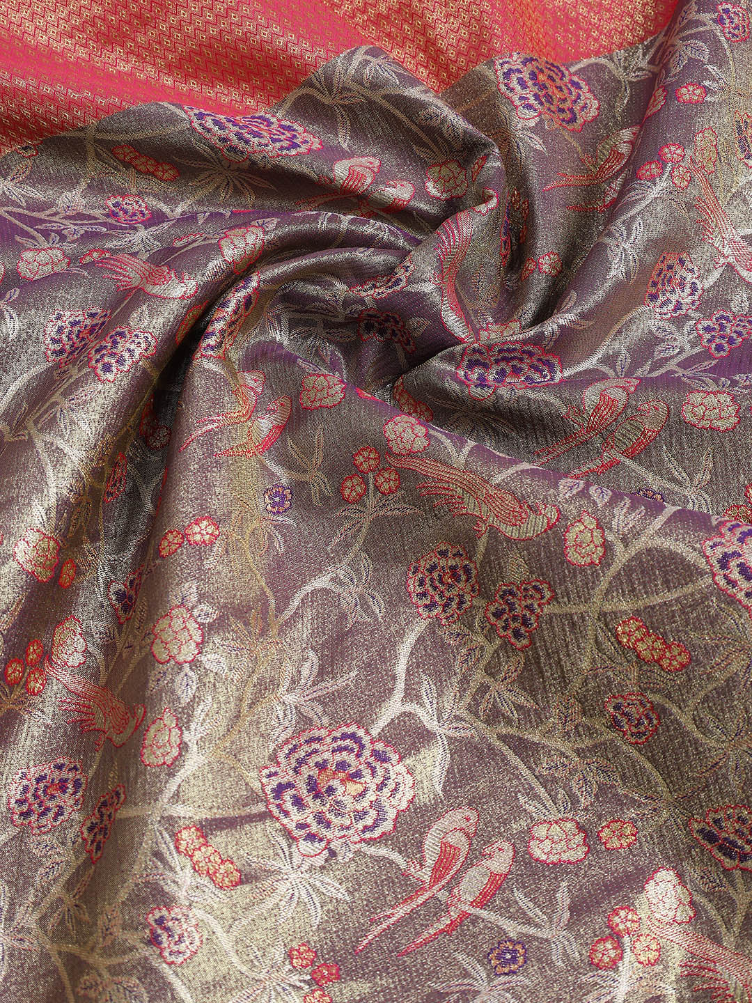 Woven Brodcade Zari Jaal Art Silk Saree