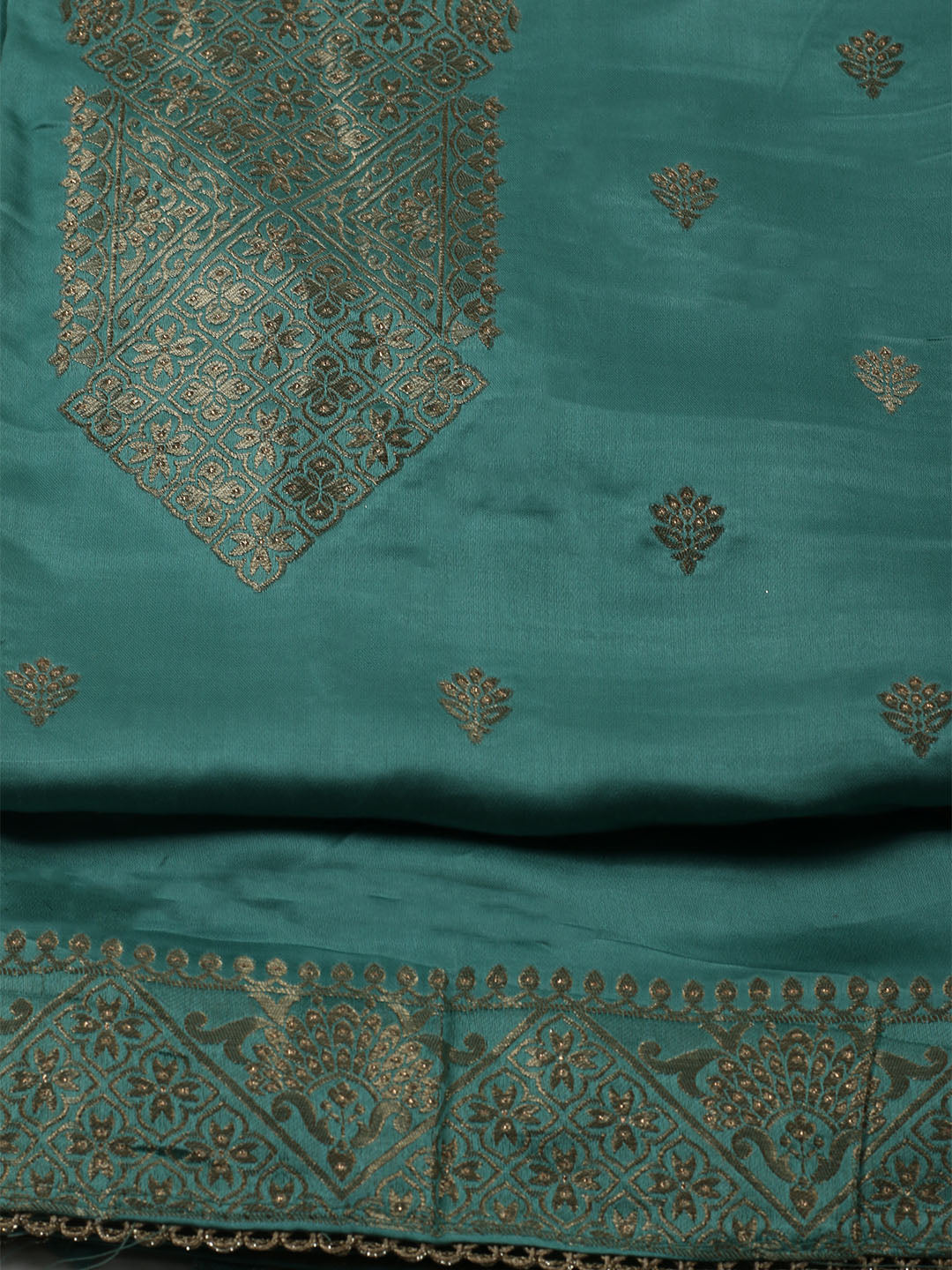 Woven Design Chanderi Unstitched Suit With Dupatta