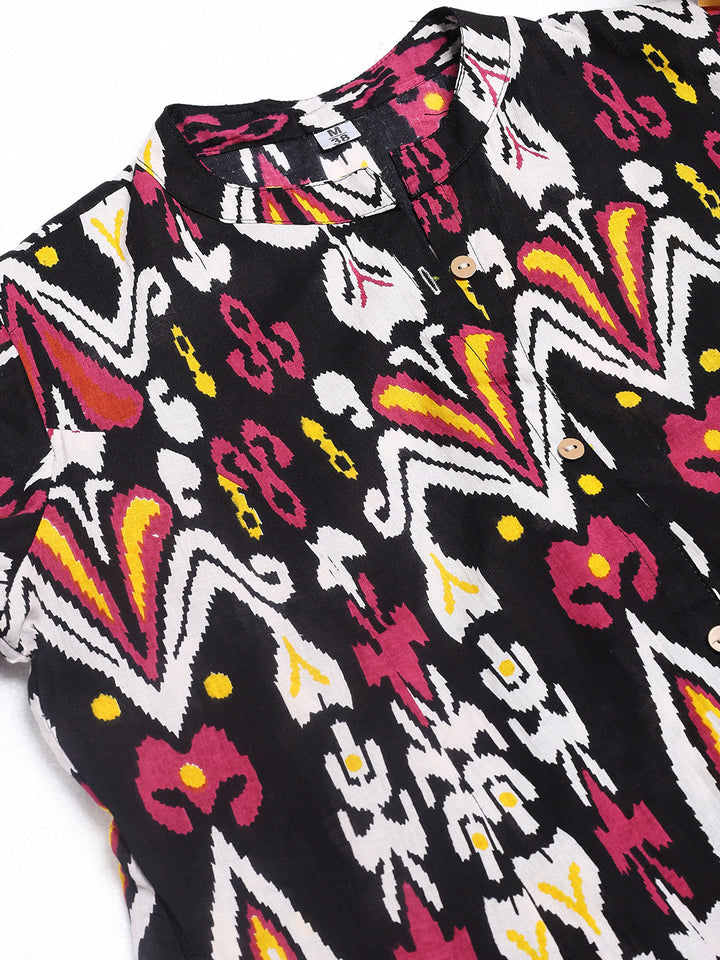 Printed Cotton Blend Kurta With Pants