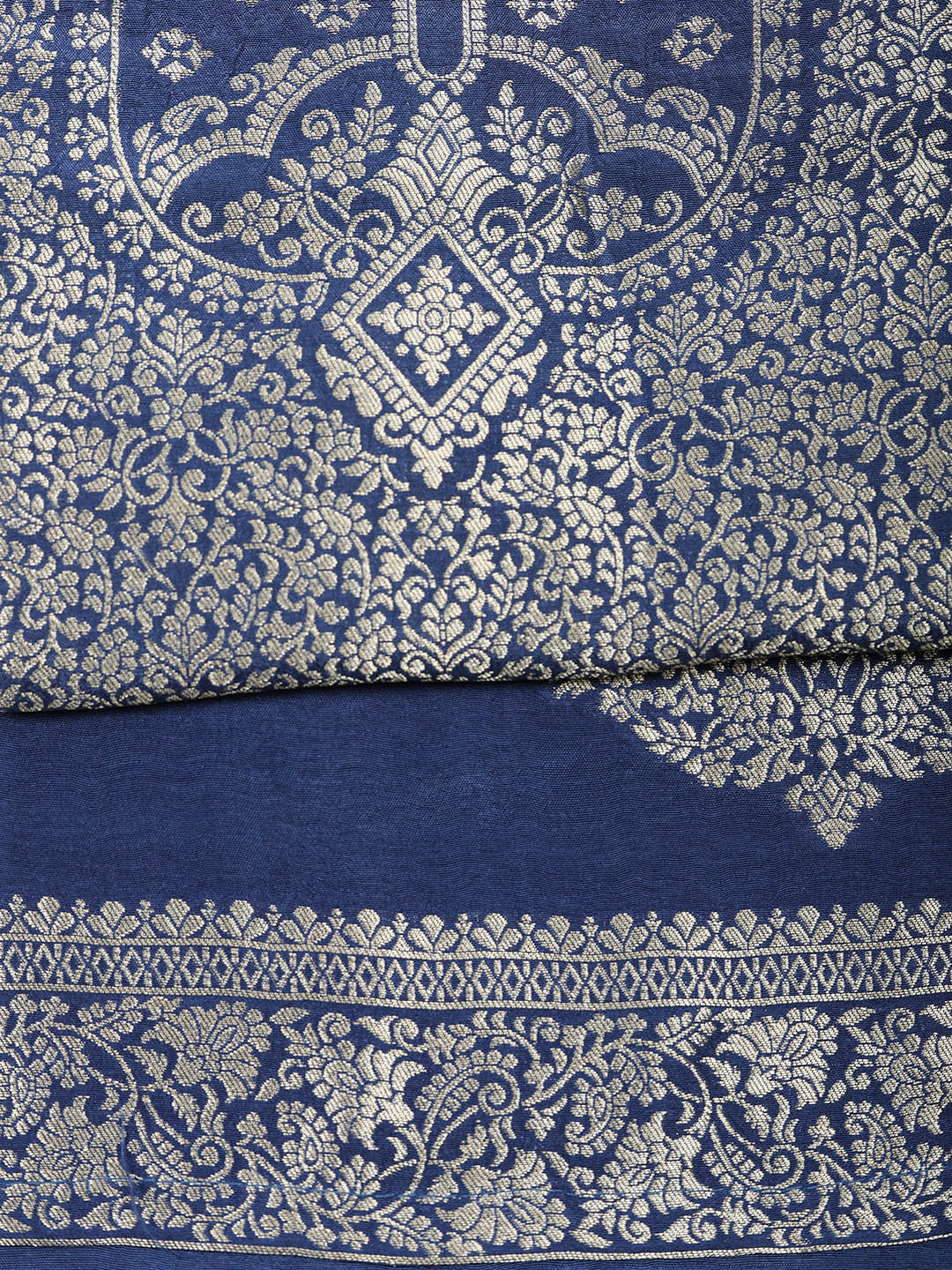 Woven Design Chanderi Unstitched Suit With Pant &amp; Dupatta