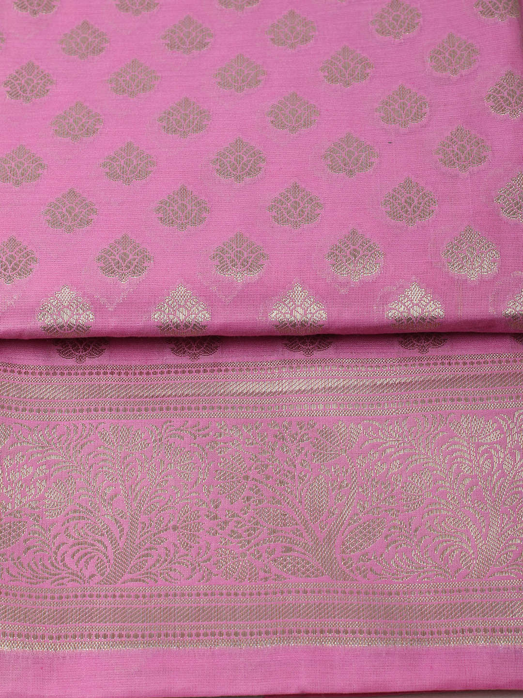 Woven Design Chanderi Unstitched Suit With Pant &amp; Dupatta