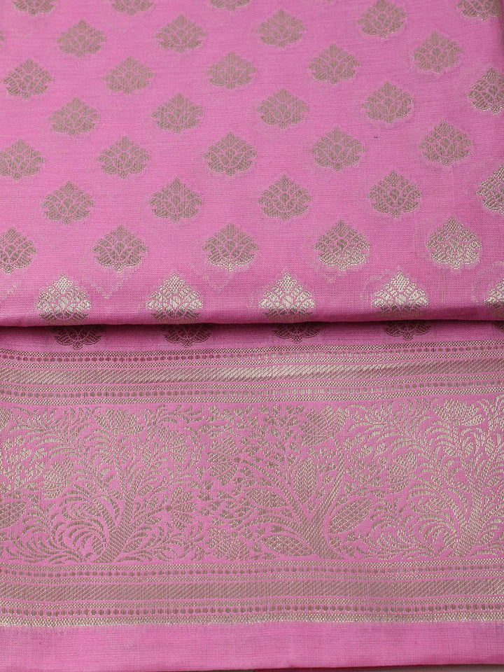 Woven Design Chanderi Unstitched Suit With Pant &amp; Dupatta
