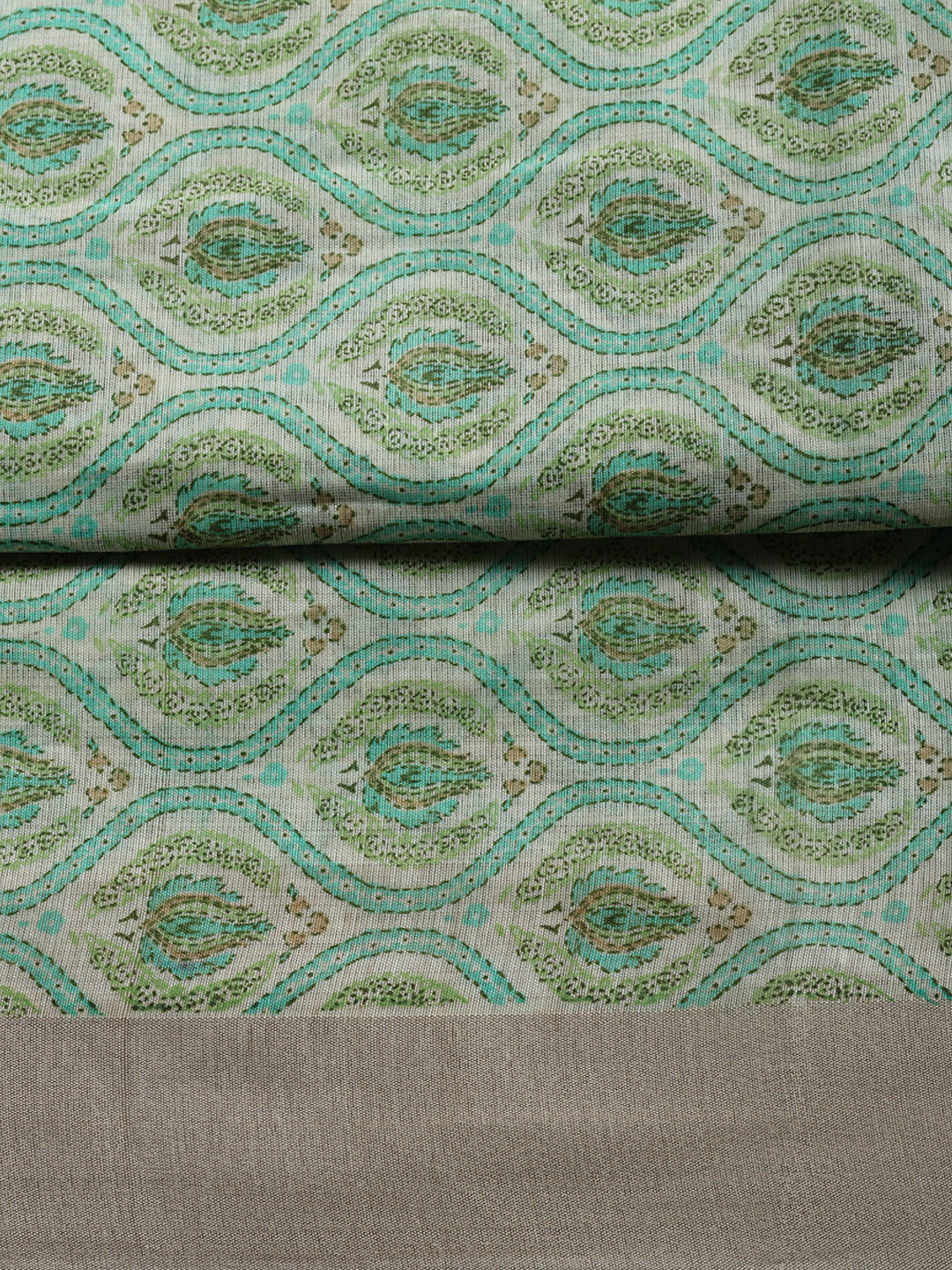 Printed, Chanderi Unstitched Suit With Pant &amp; Dupatta
