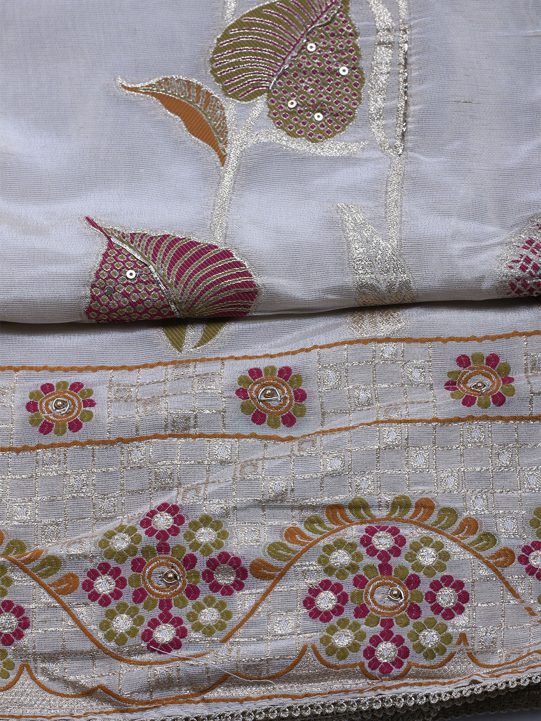 Woven Tissue  Unstitched Suit With Dupatta