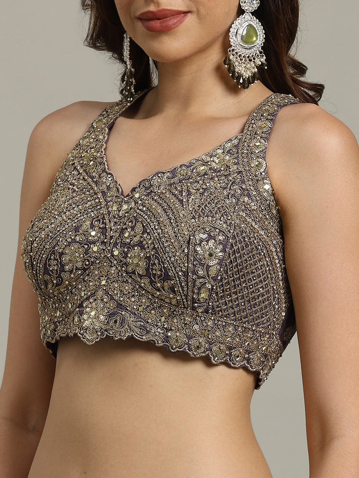 Multi Kali Art Silk Choli With Lehenga &amp; Dupatta