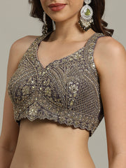 Multi Kali Art Silk Choli With Lehenga & Dupatta
