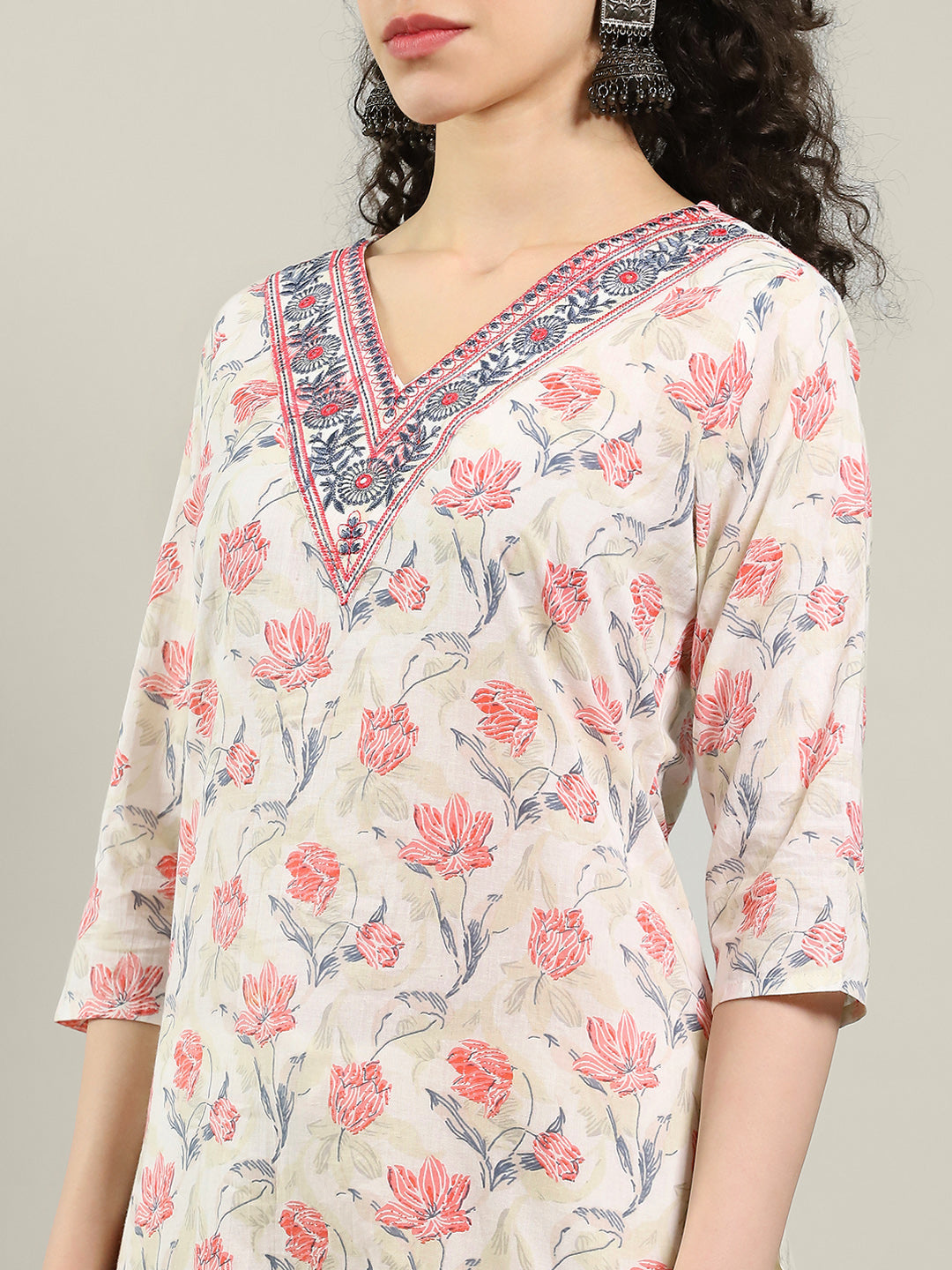Printed Cotton Blend Kurta &amp; Pants