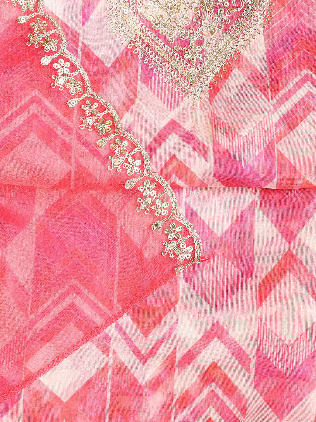 Embroidered Organza Unstitched Suit With Dupatta