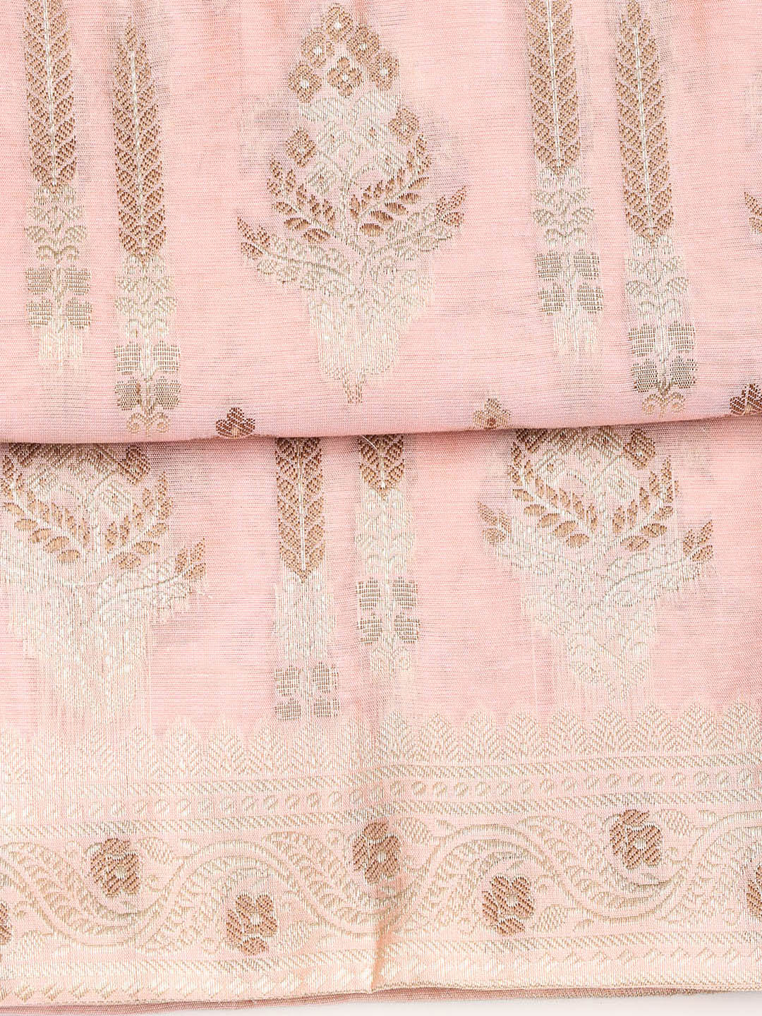 Woven Banarasi Chanderi Unstitched Suit With Dupatta