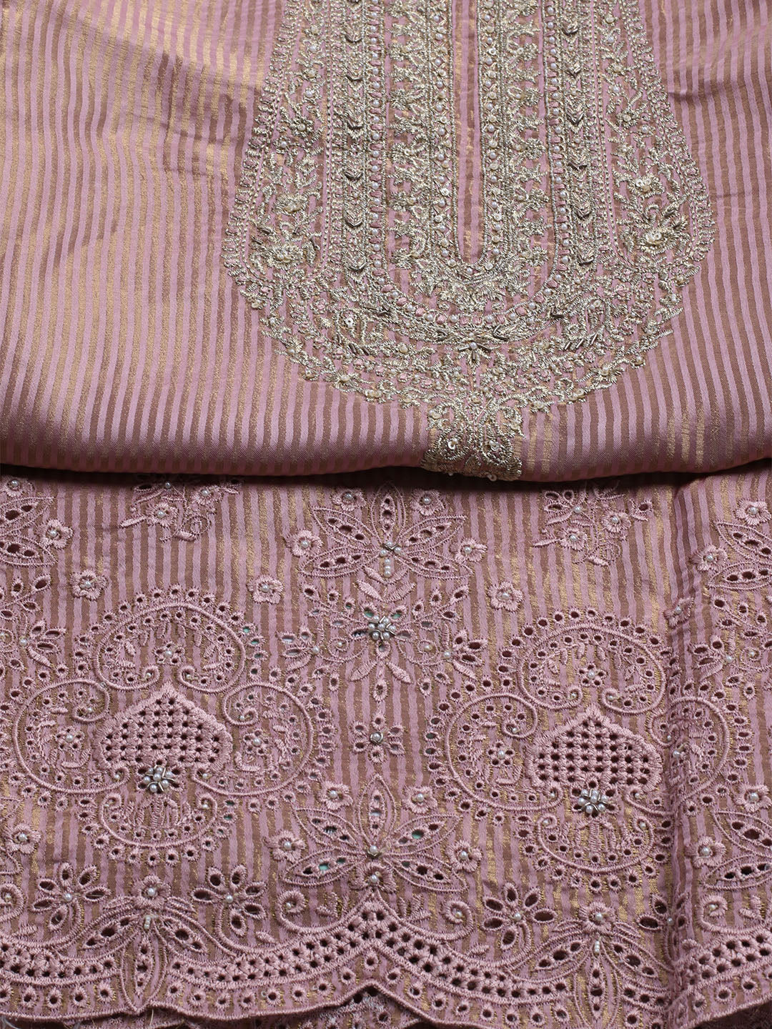 Banarasi Tissue Unstitched Suit With Dupatta